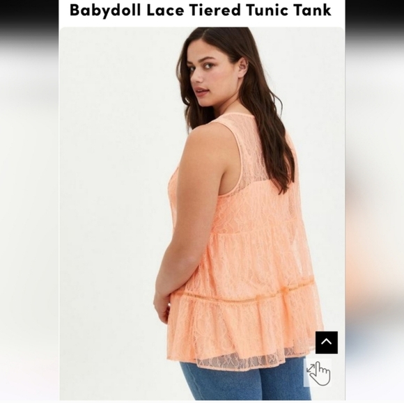 TORRID 2 Babydoll Lace Tiered Tunic Tank - Picture 2 of 5